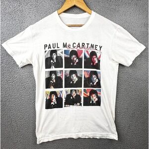 Paul McCartney 2014 Out There Tour Shirt Faces Grid Concert Tee Adult M White